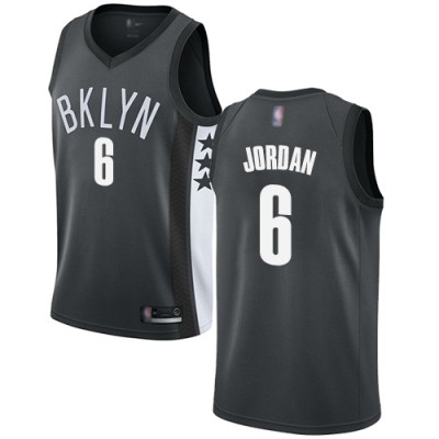 NikeBrooklyn Nets #6 DeAndre Jordan Gray Youth NBA Swingman Statement Edition Jersey
